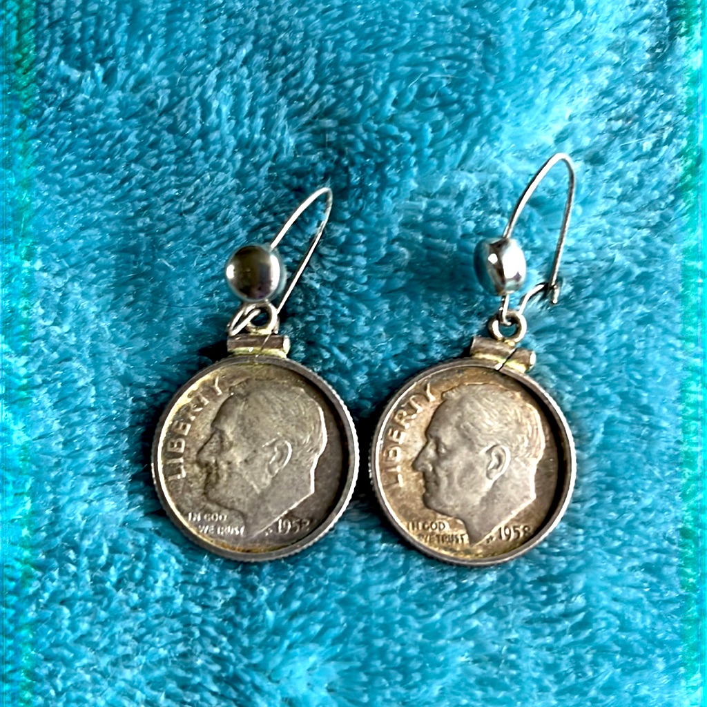 Vintage Dime Earrings From The 50s Vintage Dime Earrings From The 50s